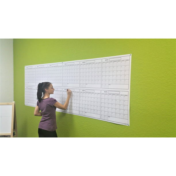 SwiftGlimpse 24x36 Large Jumbo Oversized Erasable Laminated Blank Annual Yearly Wall Calendar Poster Reusable for Office 12 Months Academic or Home Two-Sided Reversible